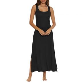 4243363 Becca Mykonos Semisheer Ribbed Cover-Up Maxi Dress