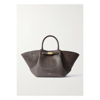 DEMELLIER 드멜리어 미디 뉴욕 크로커다일 이펙트 가죽 토트 차콜 46376663162913559