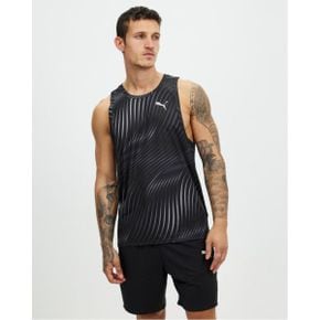 5021469 Puma Run Favorite AOP Singlet - Black  Q3 Print