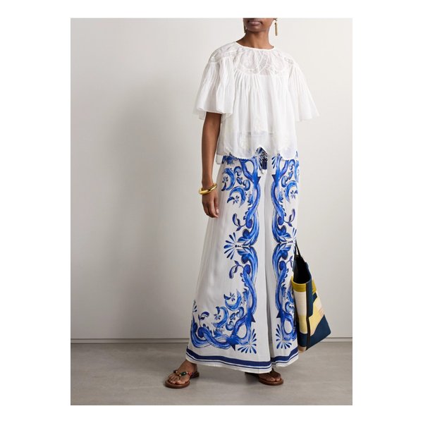 팜리오 크로셰 트리밍 자수 코튼 보일 블라우스 오프 화이트 1647597355608093