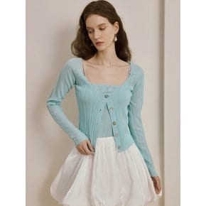 YY_Suspender top and cardigan set_BLUE