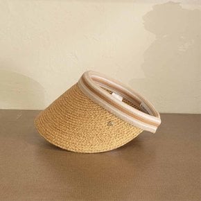 Bianca12  Raffia Hat - Natural Nougat Stripe