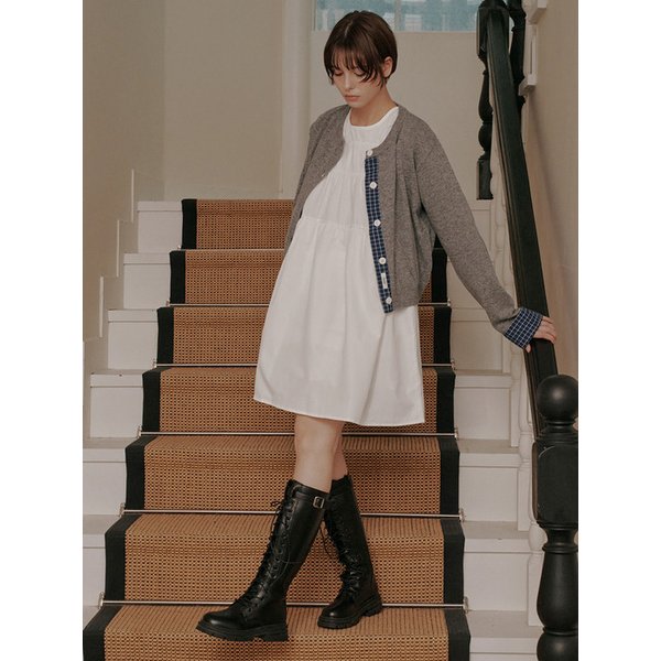 플랫폼 레이스업 롱 워커 부츠 EBAL157760