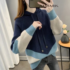 ATMARK 풀오버배색후디니트_AA49KN032G