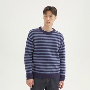 (QR) 울블렌드 라운드넥 스트라이프 스웨터_SPKWF4VC90