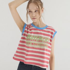 Contrast Binding Stripe Top_Red