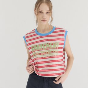 Contrast Binding Stripe Top_Red