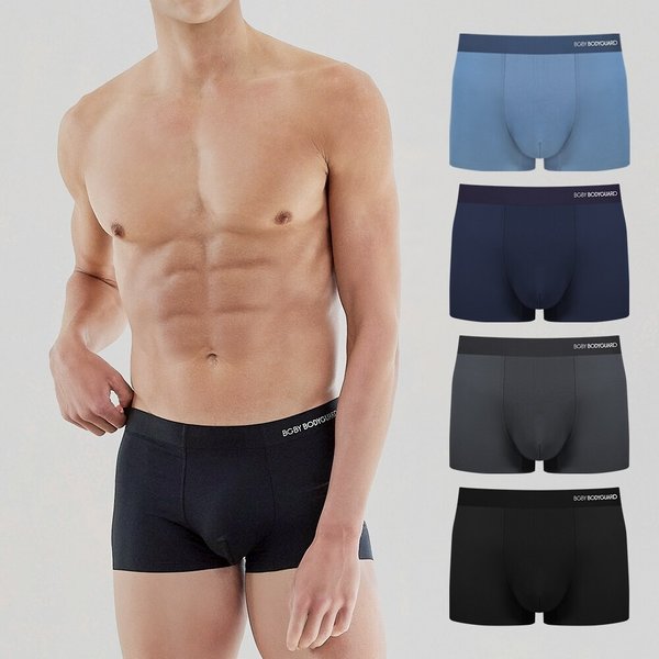 남성 실버로고 심리스 드로즈 4종 세트 빅사이즈(95-120)