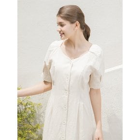 Raglan Linen Long Dress Beige