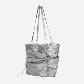 Deborah Ruched Bag Silver