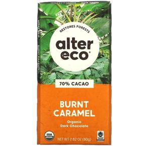 [해외직구] Alter Eco 알터에코 번트 카라멜 70% 카카오 다크 초콜릿 바 80g 3팩