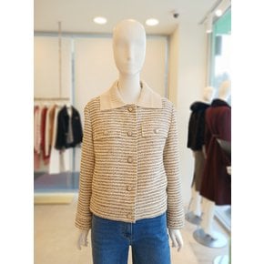 [여주점] [더 아이잗] 여성 니트 칼라 스트라이프 셔츠 재킷 (IR2A0JK071)