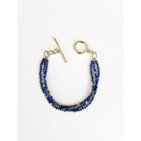 Lapis 3 line layering bracelet