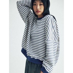 Stripe Sweatshirt (Navy/Cream)