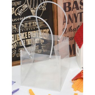 BRISKSTYLE PVC 투명 클리어 쇼핑백 선물 포장백 20 X 20 X 20