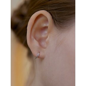 [진주귀걸이 2종 증정] Clear line hoop earring