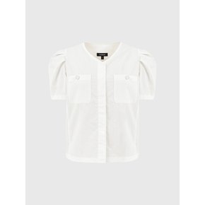 줄리아 퍼프 슬리브 블라우스_화이트 / JULIA PUFF SLEEVE BLOUSE_WHITE