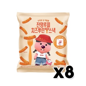 잔망루피 치즈뿌린 떡볶이스낵 잔망루피띠부씰스티커 80g x 8개