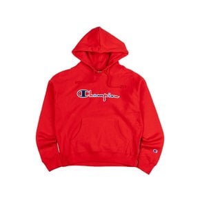 리버스 위브 3컬러 스크립트 여성 후드티 스칼렛