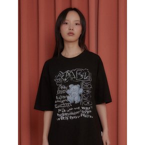 Blue bear in the dream Over fit T-Shirts AS1101 (Black)