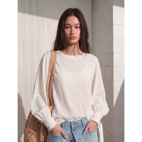 Back Button U-Neck Blouse Shirt B02