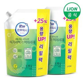 참그린 트루워시 식기세척기 세제 1.15L 리필형 2개 린스 성분 구연산소다 함유 비건인증