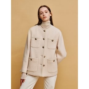 SLUB TWEED HALF JK (IVORY)