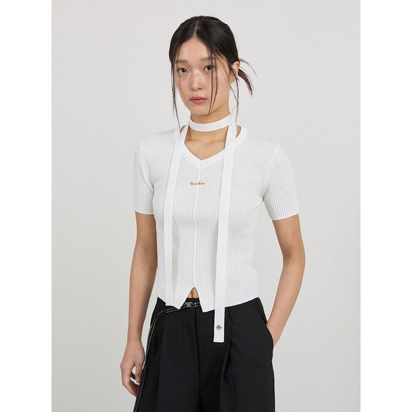 SUMMER V-NECK KNIT & SCARF SET IV