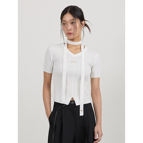 SUMMER V-NECK KNIT & SCARF SET IV