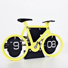 (kts063)자전거플립 탁상시계 옐로우[무료배송]