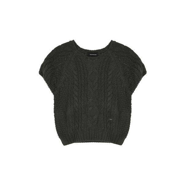 HERITAGE BOLD CABLE HALF KNIT_CHARCOAL