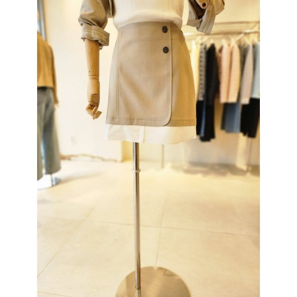 [여주점] (JJ 지고트) 여성 배색 레이어드 미니 스커트 GR4A0SKR51