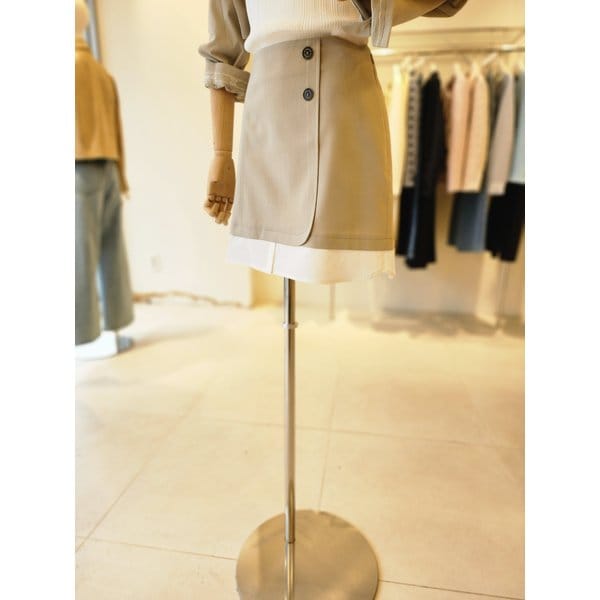 [여주점] (JJ 지고트) 여성 배색 레이어드 미니 스커트 GR4A0SKR51