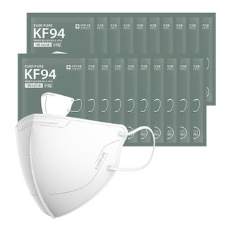 리벤스 에버퓨어 새부리형 마스크(KF94)(화이트/대형) 100입