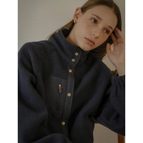 Dumble high neck fleece jacket_Navy