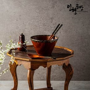 천연옻칠 금부 고급 나무 면기 세트(면기+수저)