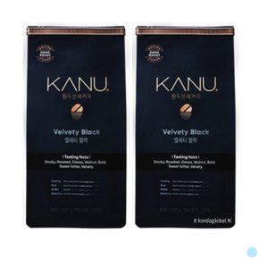카누 원두 커피 분쇄 벨베티 블랙 200g x2 에스프레소
