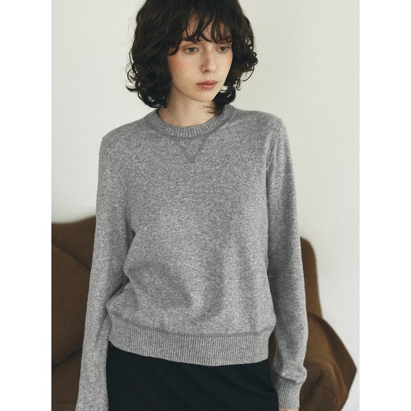KN4288 에센셜 라운드 니트_Melange gray