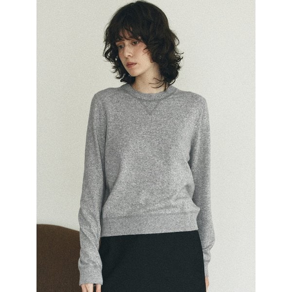 KN4288 에센셜 라운드 니트_Melange gray