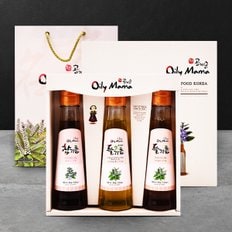 국내산 전통기름 3종 선물세트 1호 (참기름100ml,들기름100ml,생들기름100ml)(+선물박스,쇼핑백)