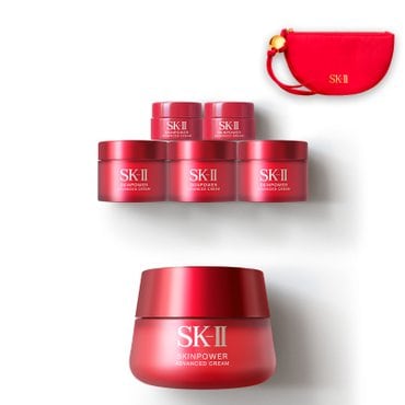 SK-II (1월) 스킨파워 어드밴스드 크림 80g 세트+레드파우치 증정