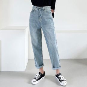 워싱 코튼 데님 일자팬츠 JB 19008_P358621397