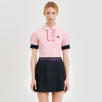 MARTINE GOLF [정상가 218000원]여성 셔링 포인트 반집업셔츠 핑크 (QW0DKS20873)