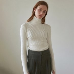 [얀써틴] RIBBED TURTLENECK KNIT_WHITE (7874403)