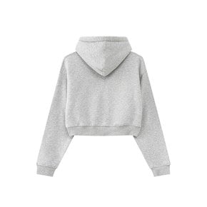 SP BLOCK CROP HOOD ZIP UP MELANGE-GREY