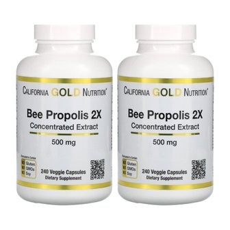 캘리포니아골드뉴트리션 꿀벌 프로폴리스 2X 500mg 240베지캡슐 농축추출물 X 2통