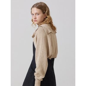 Rum sailor collar knit bolero - beige