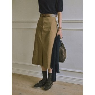 세이지먼트 LONA LONG SKIRT (BELT SET)_BEIGE