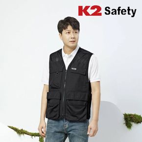 K2 safety VE-2601(BK) 안전 망사조끼 멀티포켓 조끼