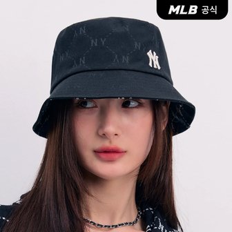 MLB [코리아공식]다이아 모노그램 버킷햇 (Black)